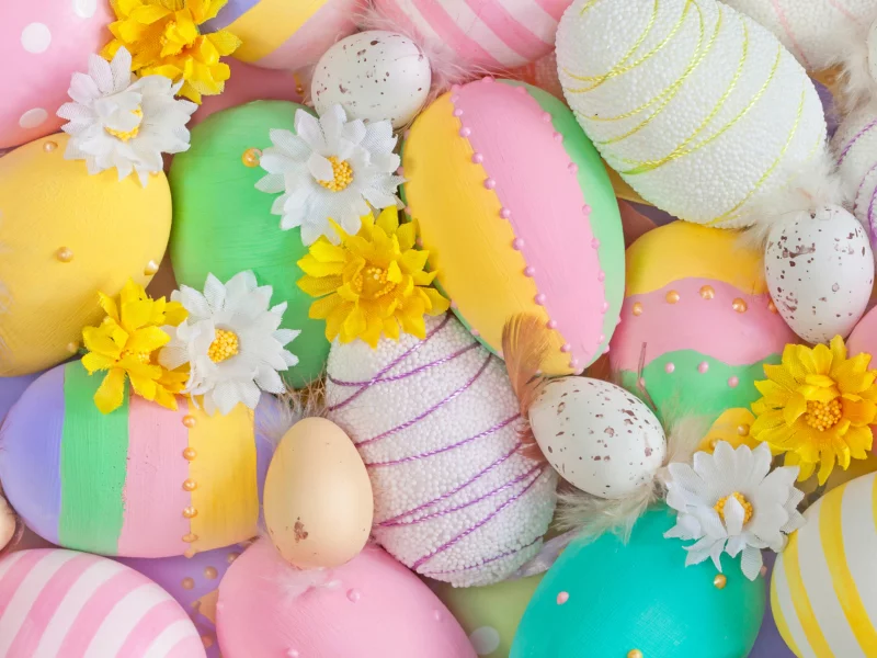 пасха, яйца, easter, цветы
