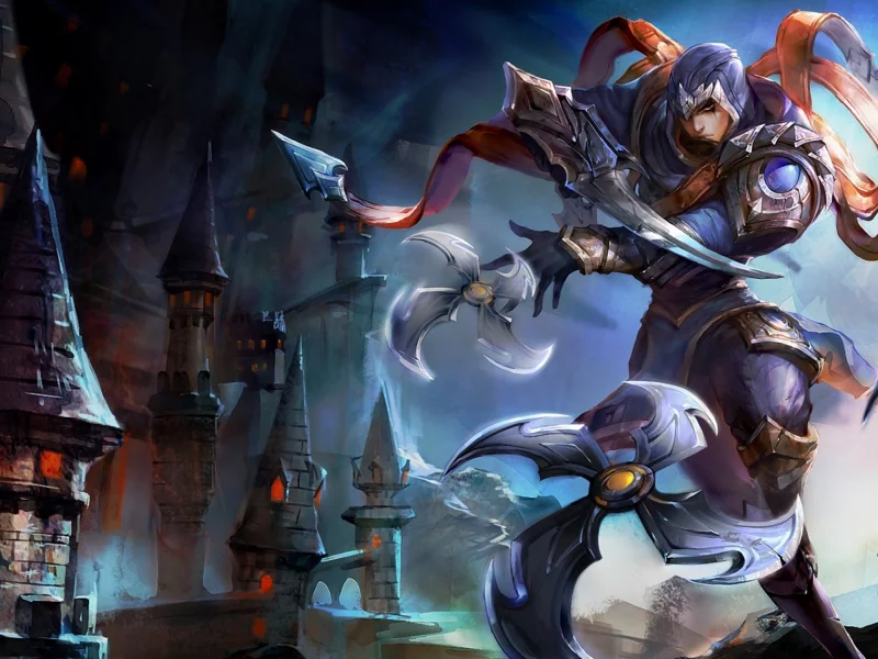 клинки, league of legends, ассасин, ленты, lol, замок, доспехи, talon