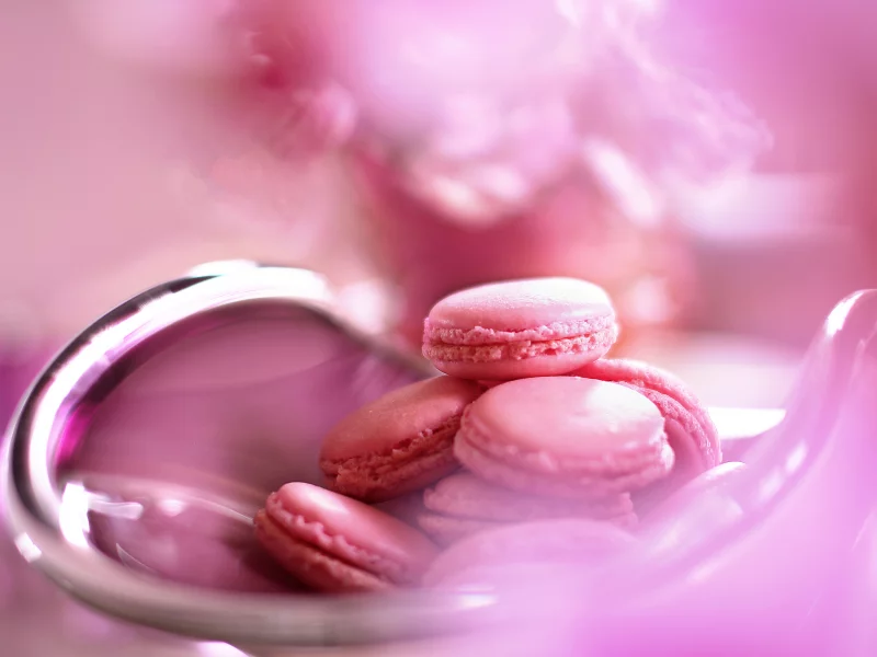 макро, тарелка, пироженое, macarons, homemade, розовые