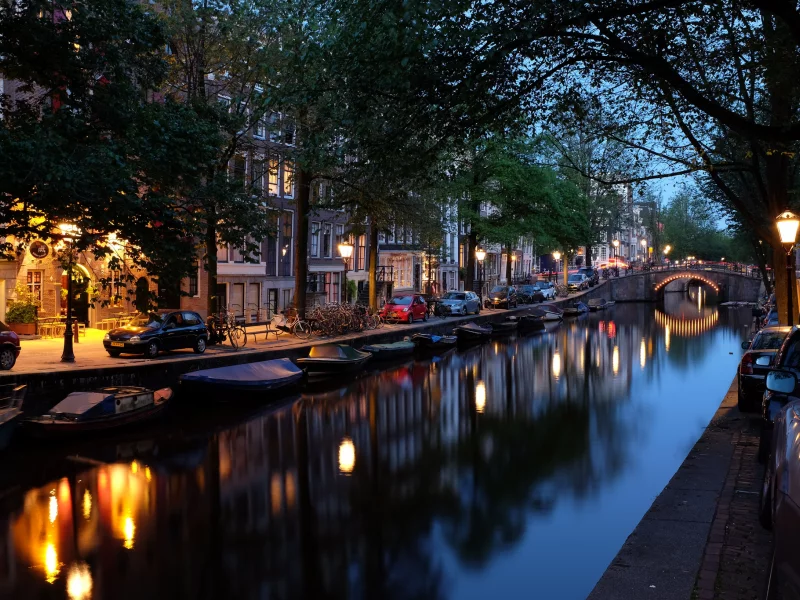 nederland, вечер, мост, amsterdam, амстердам, город, нидерланды