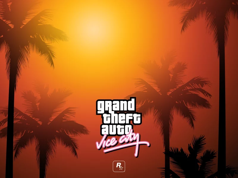 гта, вайс сити, надпись, пальмы, gta, grand theft auto, vice city