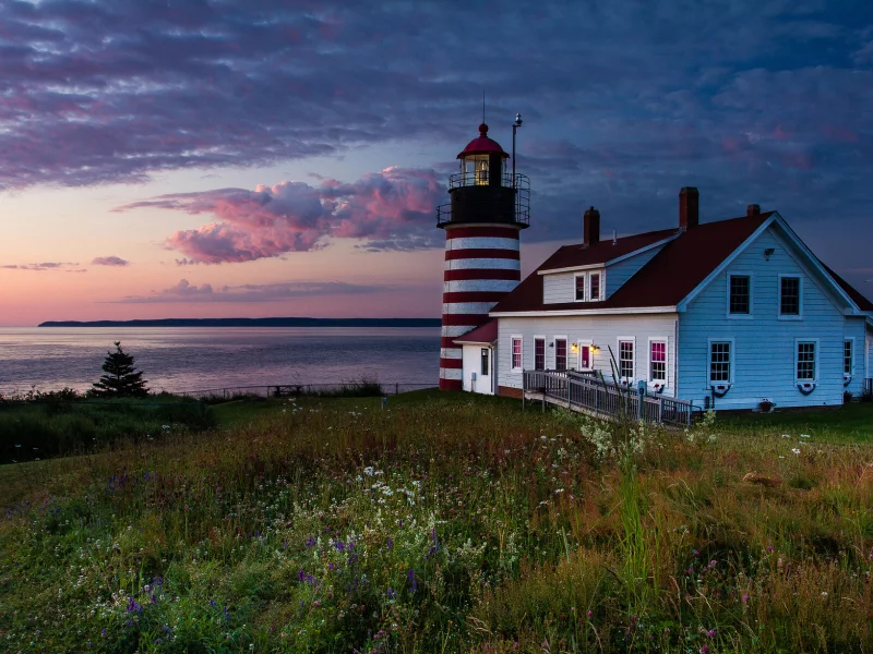 maine, west quoddy lighthouse, lubec, штат, дом, united states, сша, мэн, маяк