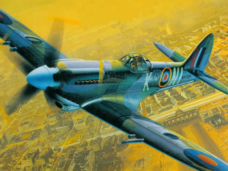 spitfire, mk xiv, истребитель, supermarine