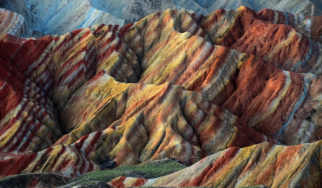 китай, осадки, danxia landform, холмы, природа