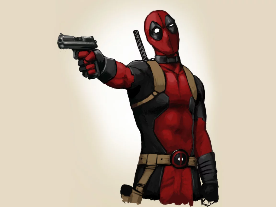 дэдпул, фон, пистолет, deadpool, marvel, art, арт, комиксы