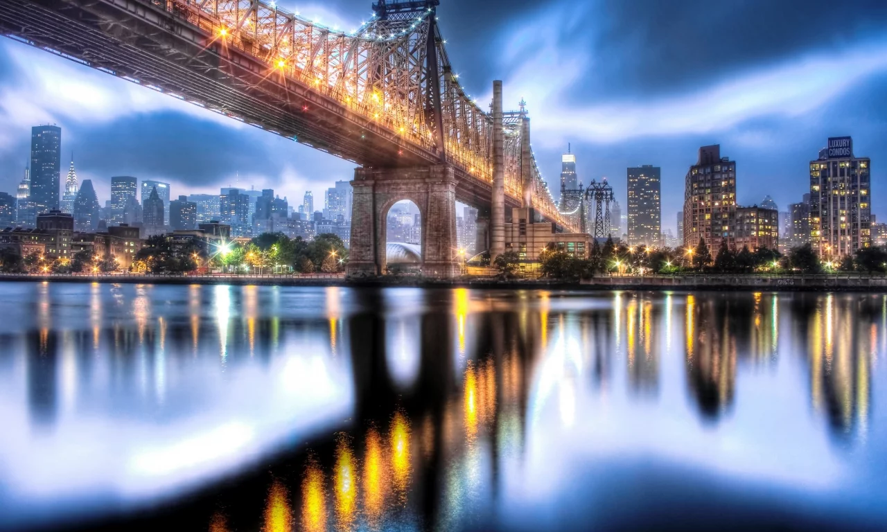 manhattan, new york city, roosevelt island, queensboro bridge, nyc, usa, east river