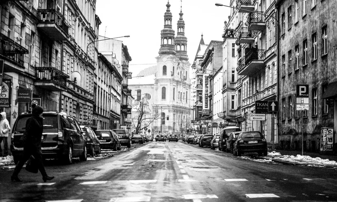 город, польша, дорога, улица, poland, poznan, тротуар, познань
