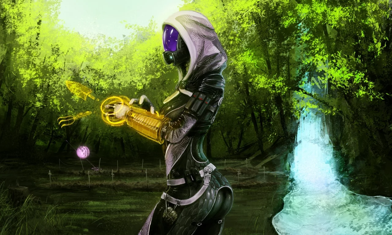 инструментрон, mass effect, водопад, дрон, tali, огород