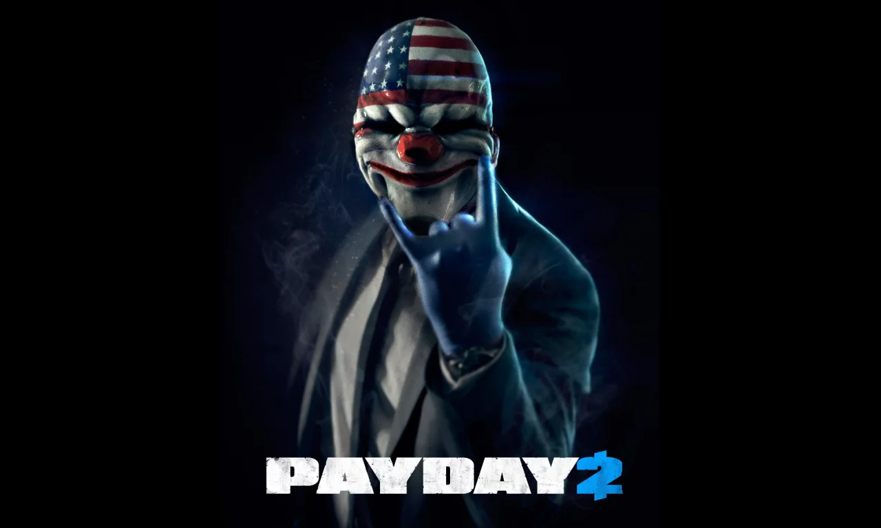 payday 2, маска, ограбление, черный фон