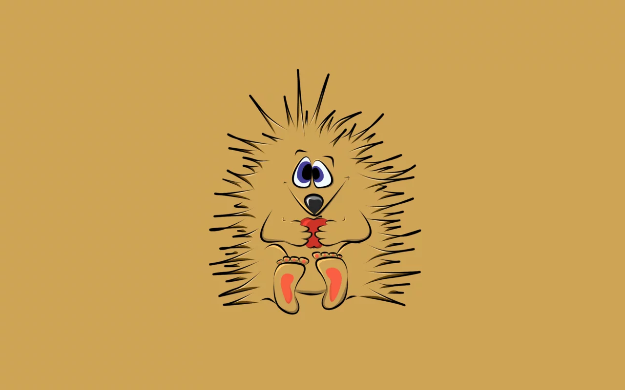 колючки, ежик, hedgehog, минимализм, еж, яблоко