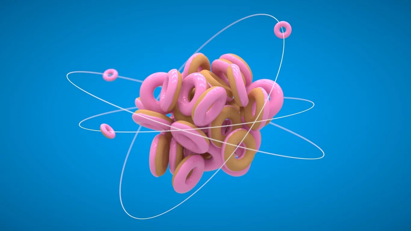 пончики, 3d, молекула