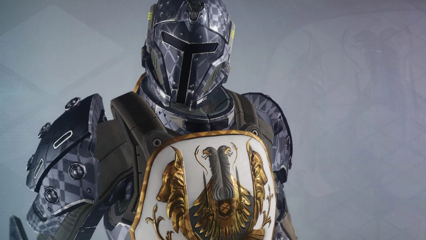 шлем, фон, destiny, броня, арт, воин, герб