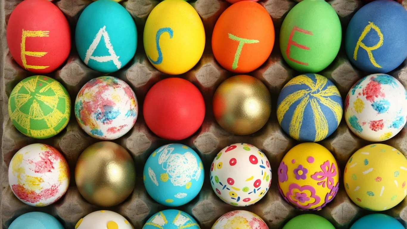 крашеные, яйца, пасха, easter, праздник