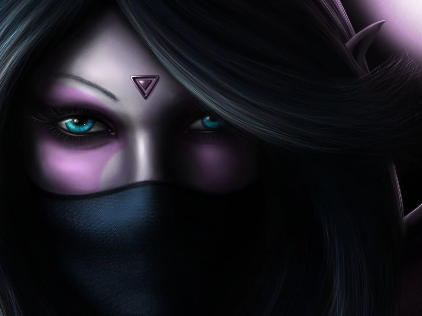 арт, the templar assassin, символ, девушка, lanaya, эльф, dota 2, повязка