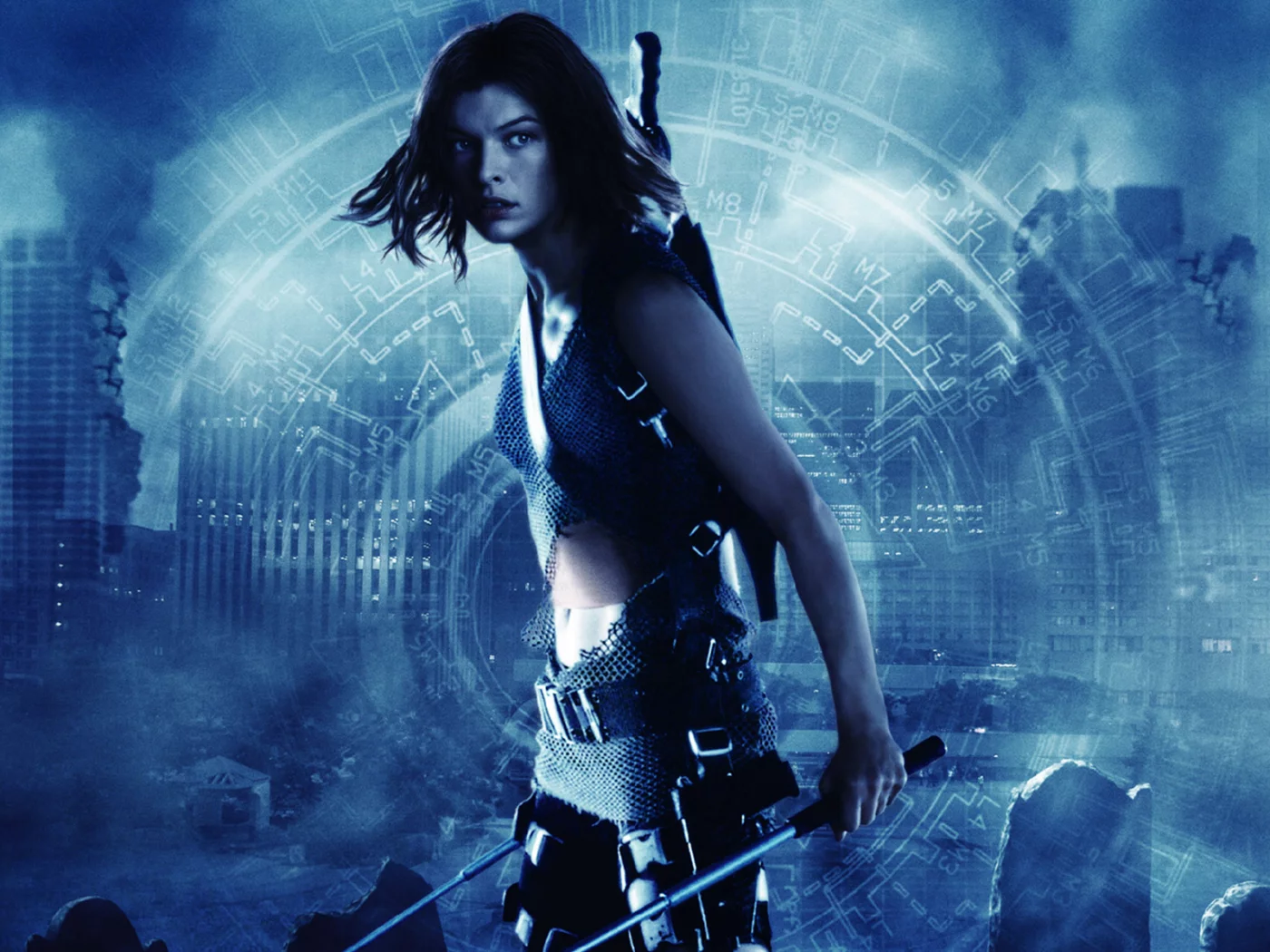 resident evil, синий тон, milla jovovich, милла йовович, обитель зла