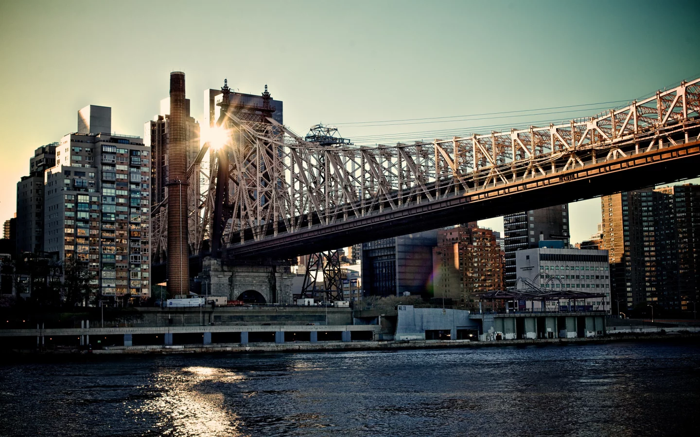 мегаполис, usа, new york, город, мост, queensboro bridge, утро, nyc