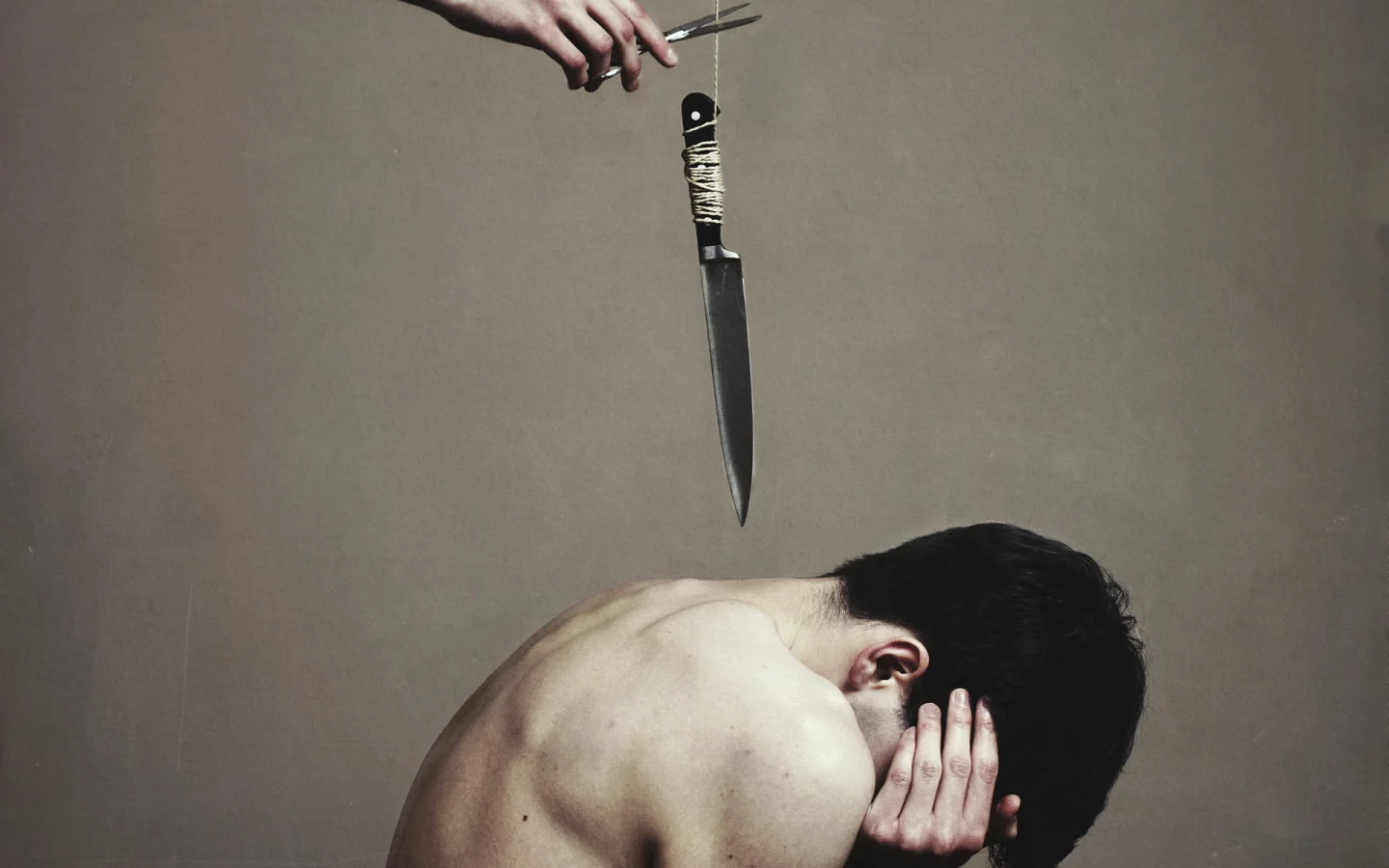 ситуация, нож, страх, парень, ножницы, рок