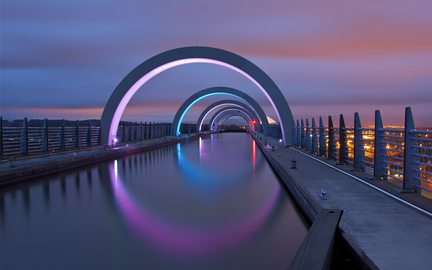 night, city, great britain, falkirk, великобритания, united kingdom, lights, scotland