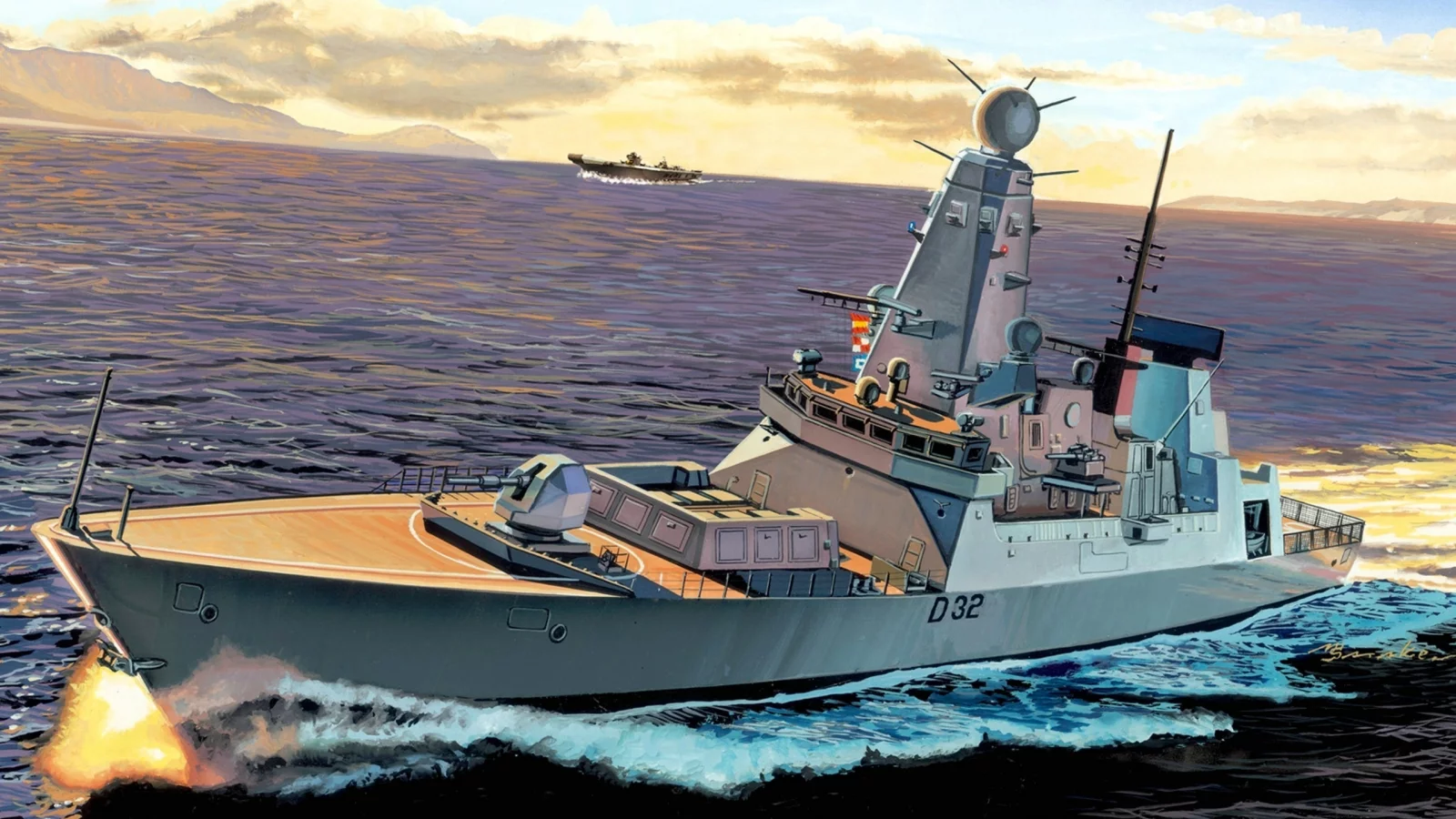 эскадренный, корабль, миноносец, рисунок, боевой
