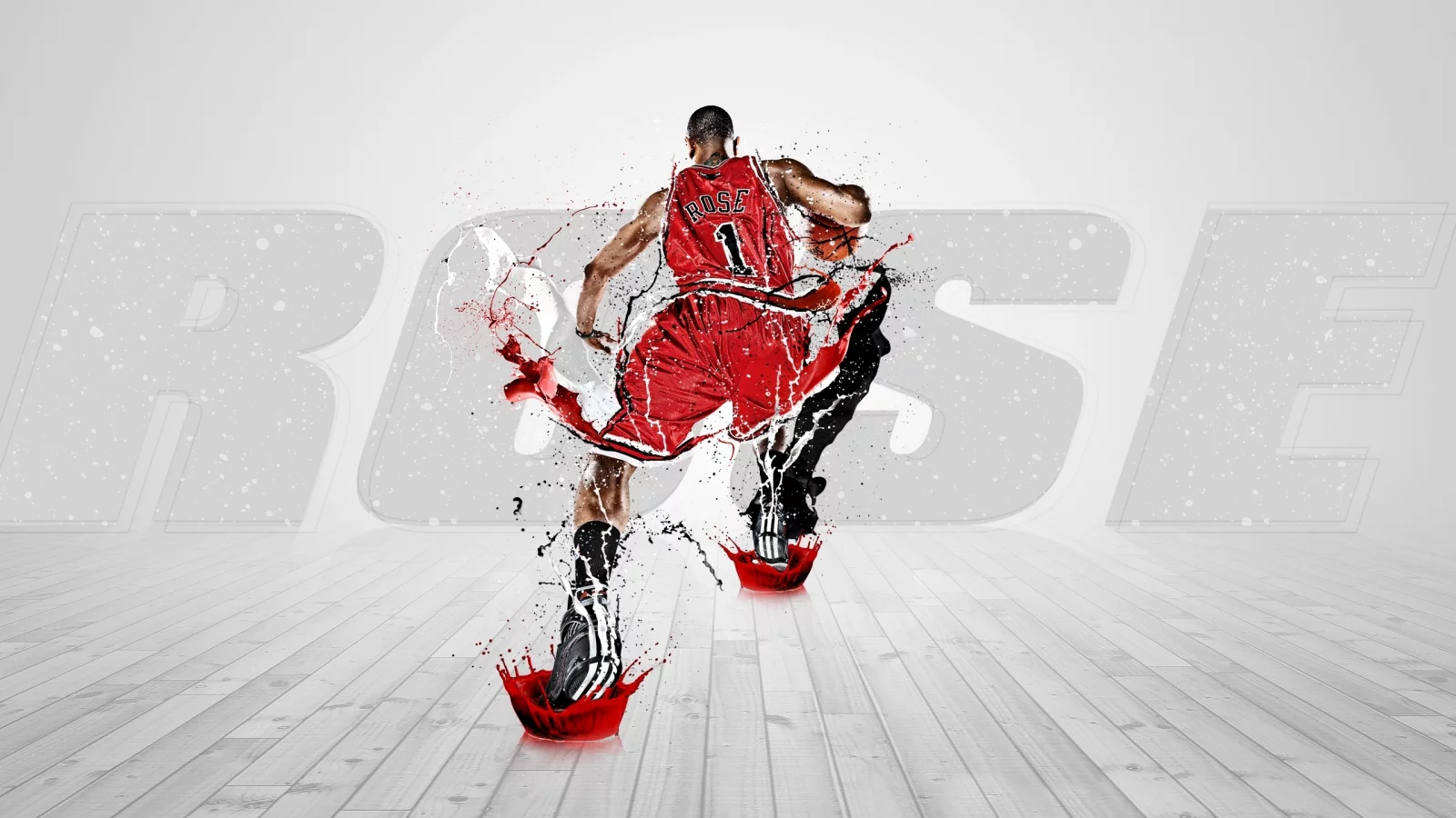 bulls, 1, chicago, краска, брызги, баскетбол, быки, derrick rose, nba