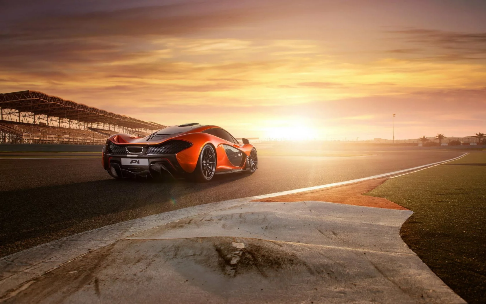 bahrain, закат, supercar, трек, макларен, mclaren p1