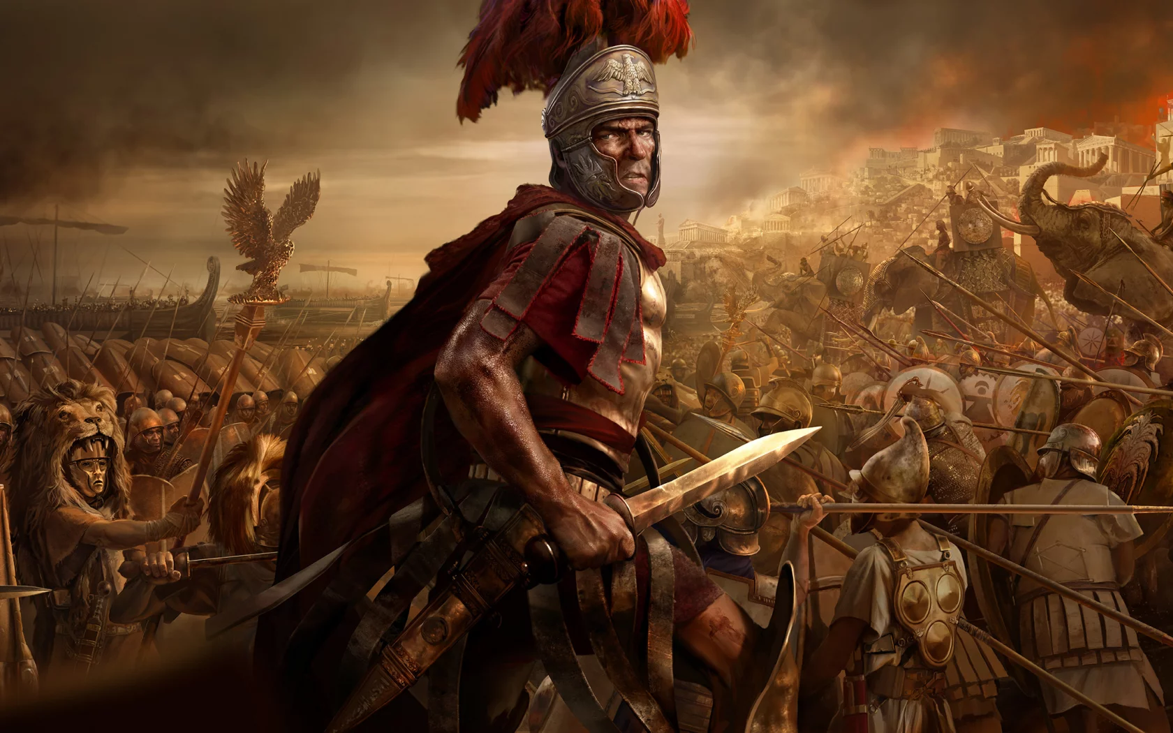 огонь, total war rome 2, солдаты, слоны, война, войско, битва
