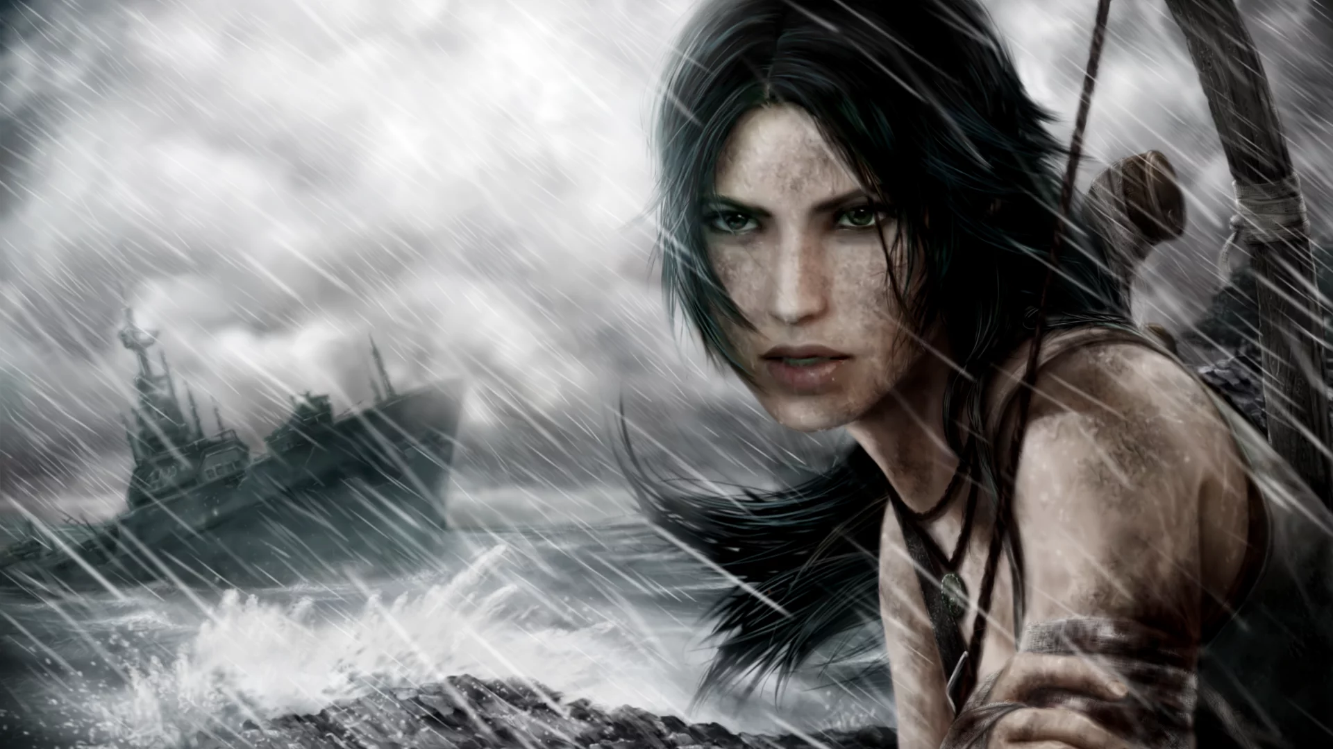лара крофт, lara croft, лук, оружие, игра, девушка, tomb raider