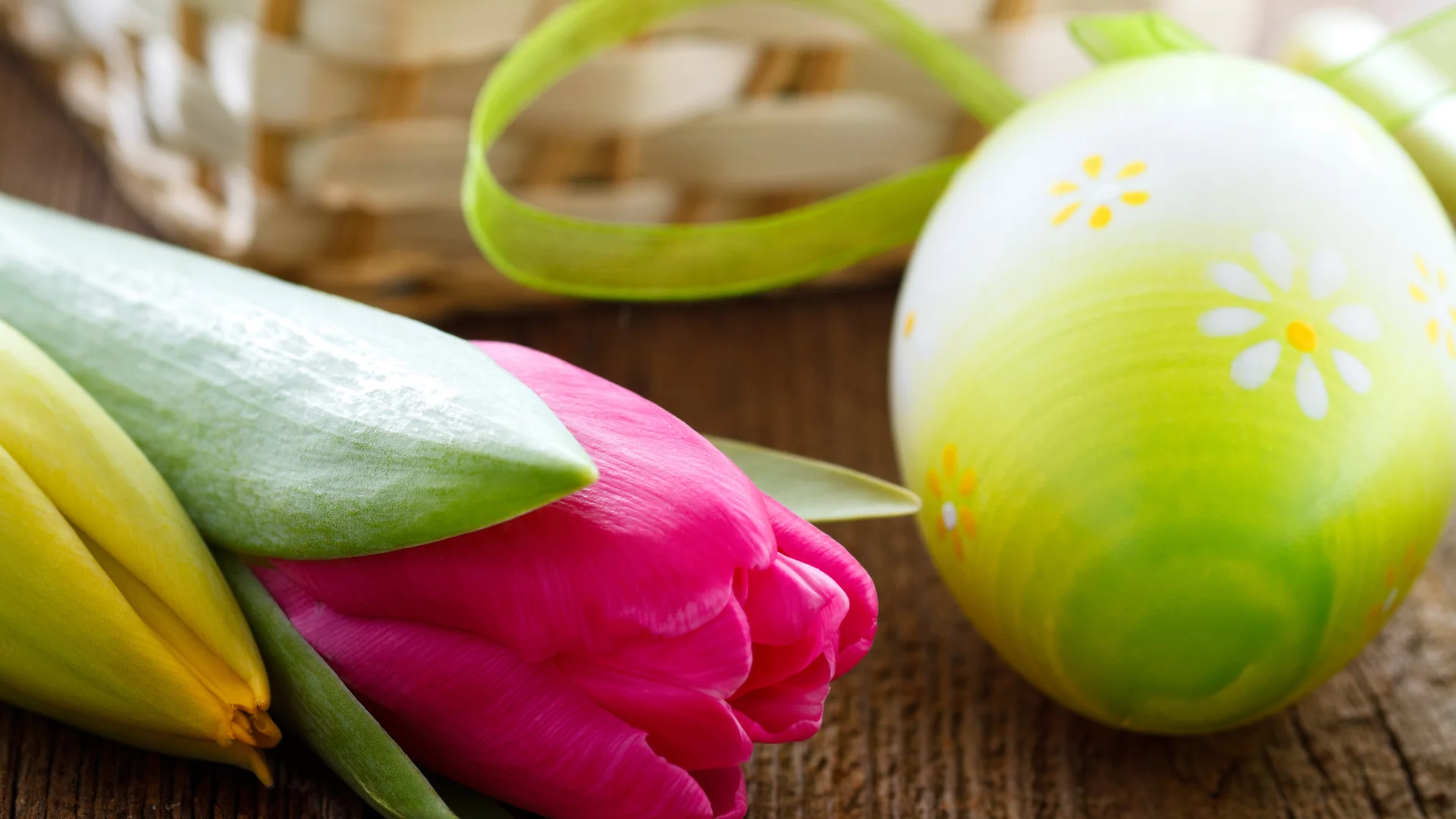 цветы, easter, тюльпаны, яйца, букет, пасхальные