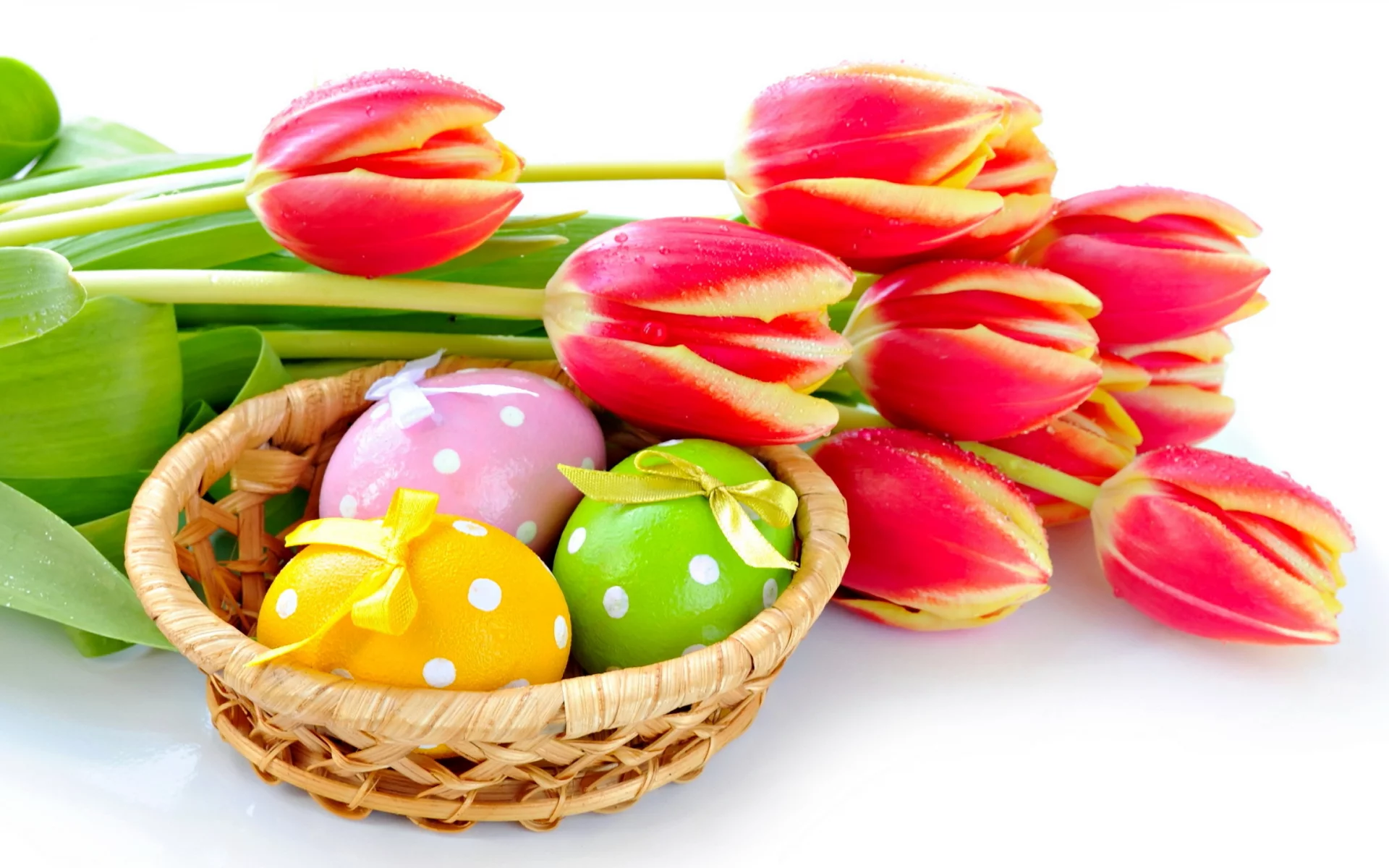 яйца, тюльпаны, easter, весна, пасха