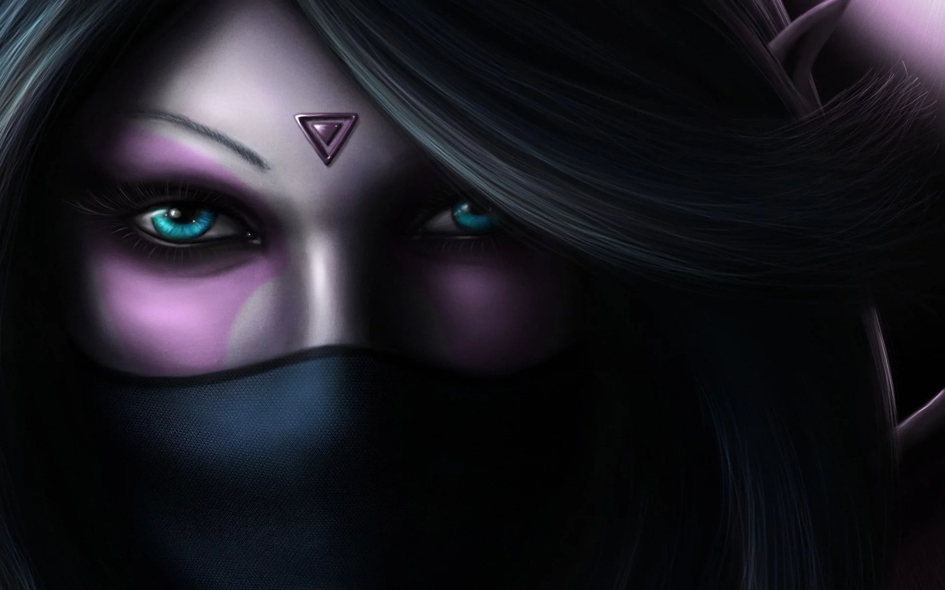 арт, the templar assassin, символ, девушка, lanaya, эльф, dota 2, повязка