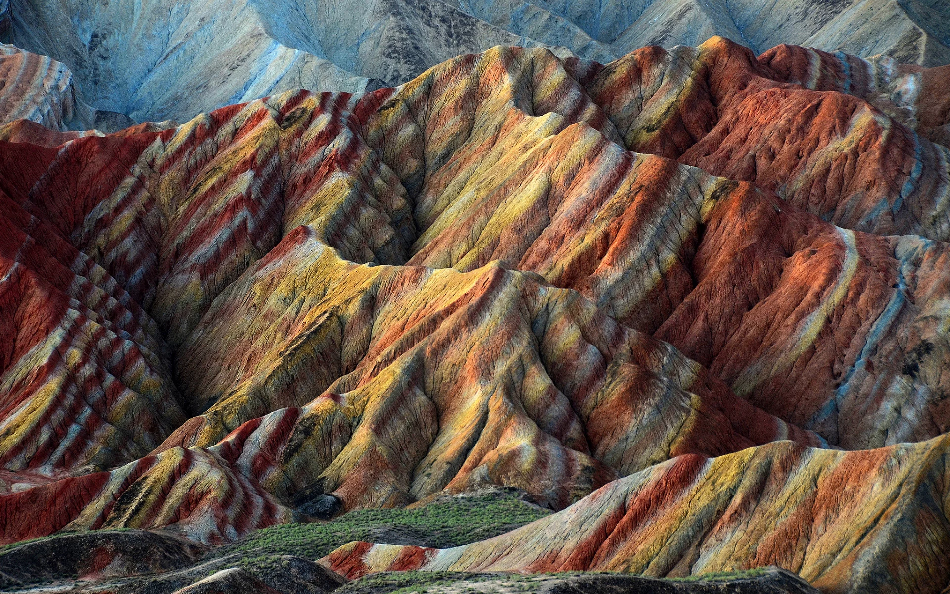 китай, осадки, danxia landform, холмы, природа
