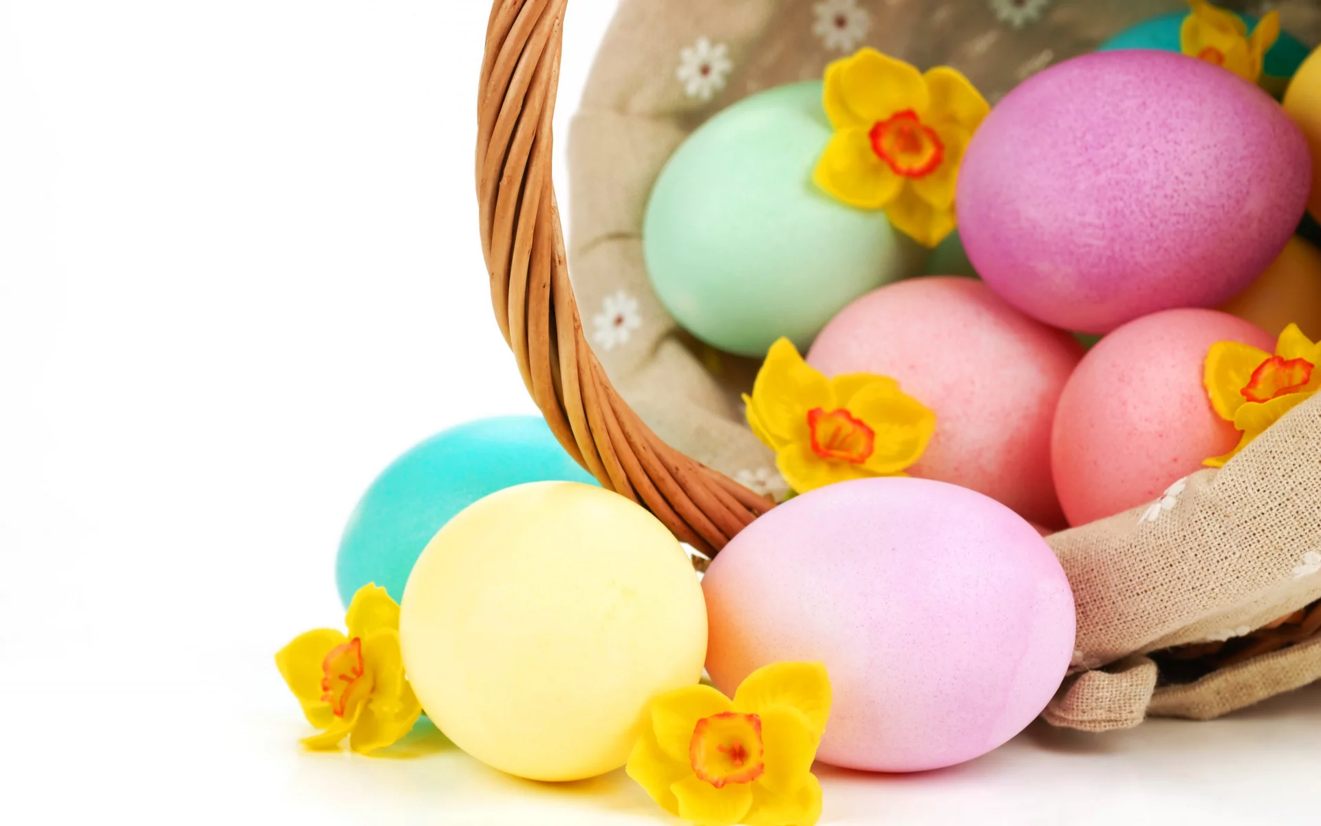 пасха, нарциссы, яйца, easter