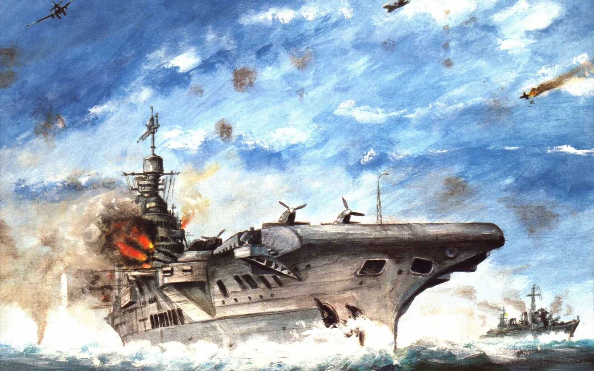 бой, &amp;quot;victorious&amp;quot;, война, море, рисунок