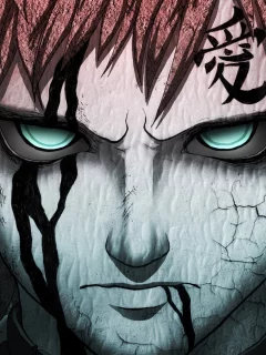 печать, злость, sabaku no gaara, парень, взгляд, art, кровь, linnyxito
