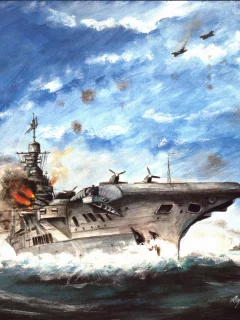 бой, &amp;quot;victorious&amp;quot;, война, море, рисунок