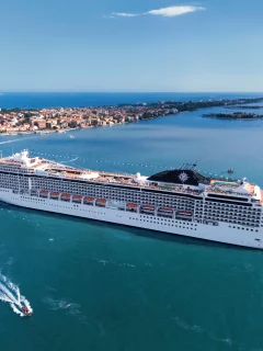 msc, судно, день, лайнер, белый, musica, вода, на ходу, море