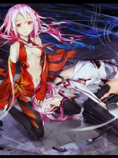 аниме, hi-tech, патроны, пистолет, девушки, guilty crown, inori
