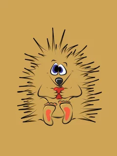 колючки, ежик, hedgehog, минимализм, еж, яблоко