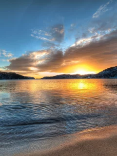 norway, закат, горы, озеро, норвегия