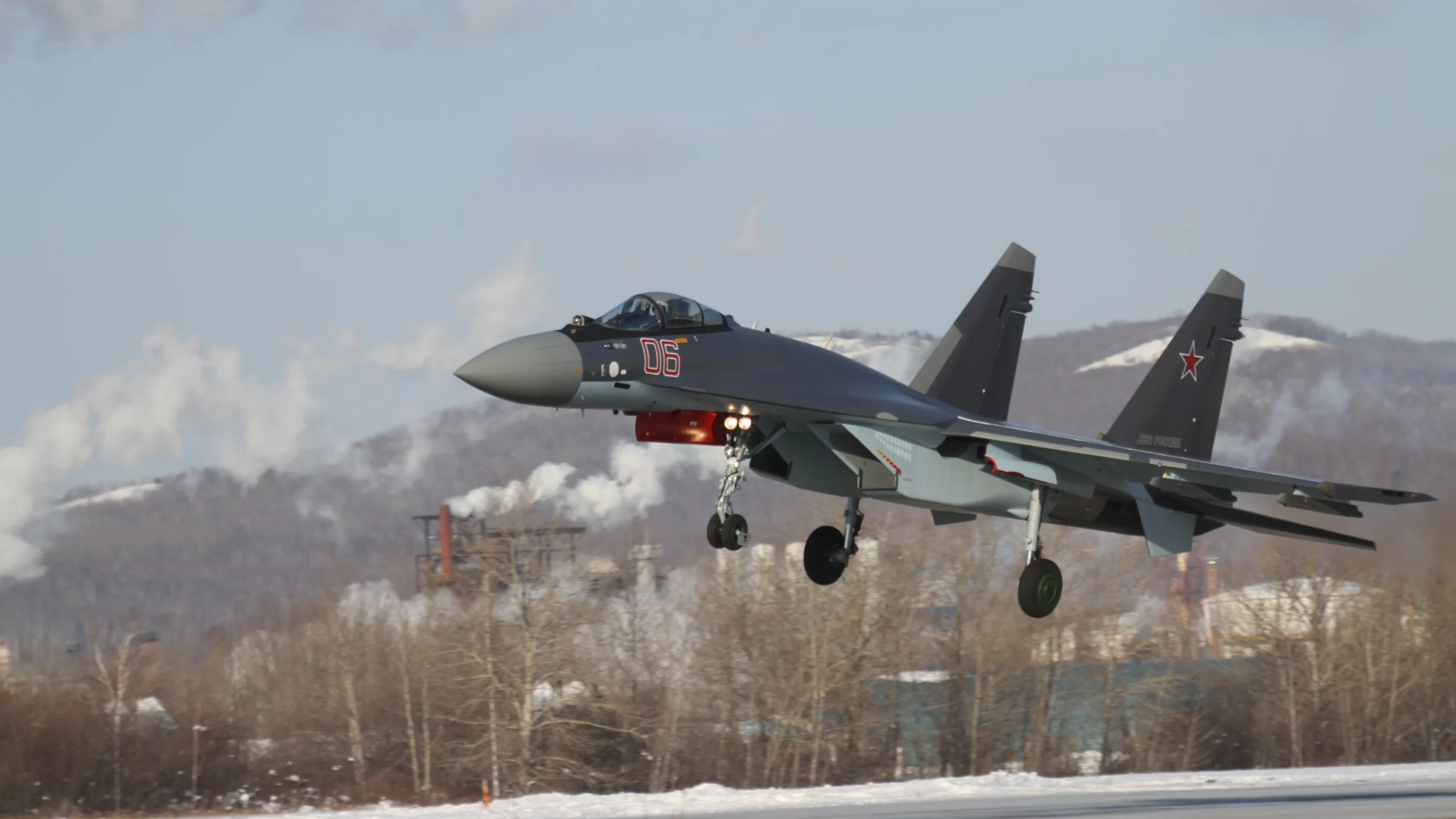 истребитель, ввс, росси, су-35с, посадка, впп