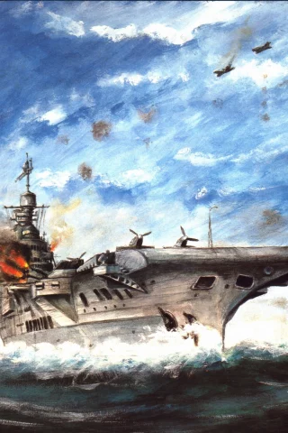 бой, &amp;quot;victorious&amp;quot;, война, море, рисунок