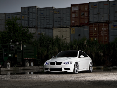 белый, m3, miami, white, контейнеры, e92, bmw, бмв, дневной свет