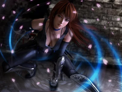 лепестки, девушка, поза, dead or alive 5 , kasumi ninja