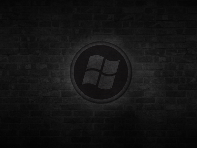 круг, стена, windows, logo, black, черный, лого, темноватый фон