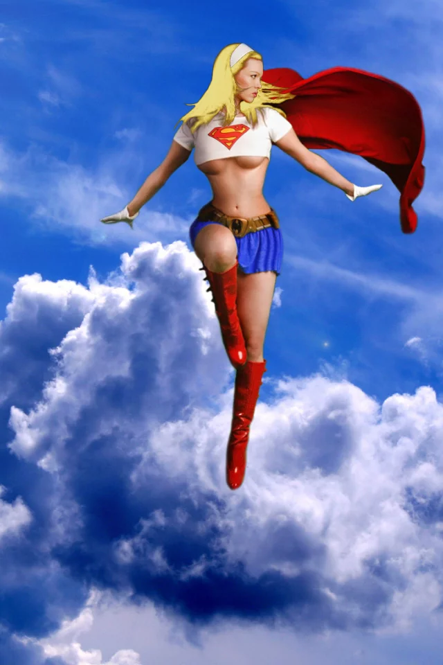 supergirl, dc comics, девушка, полет, фантастика, небо, облака