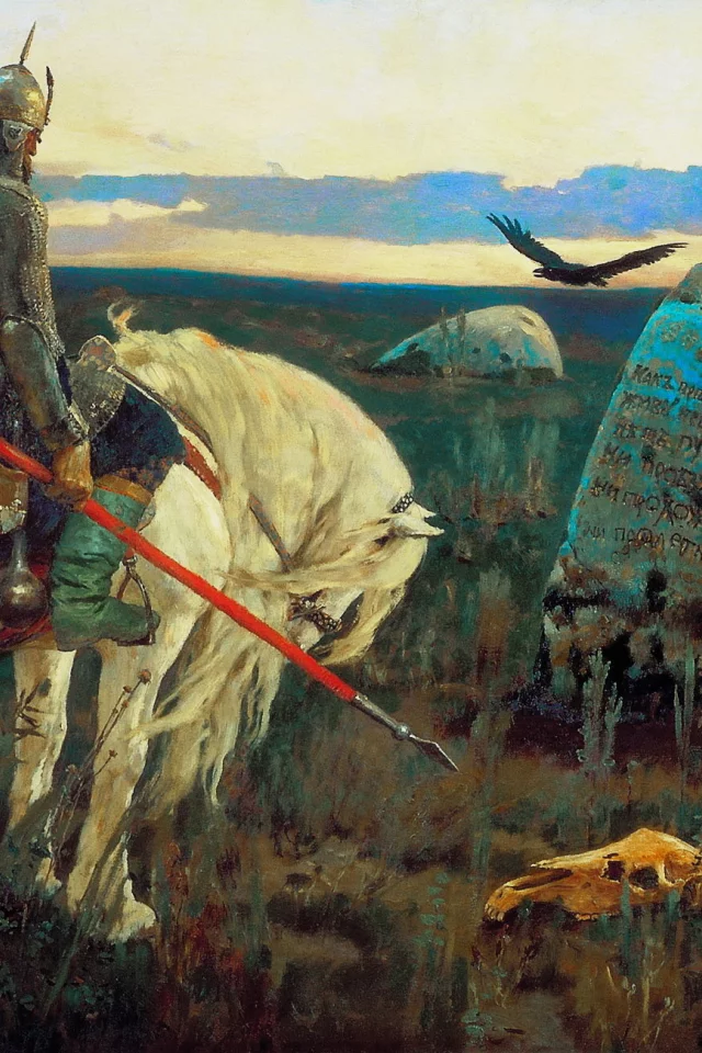 распутье, васнецов, камень, витязь, преткновение, поле