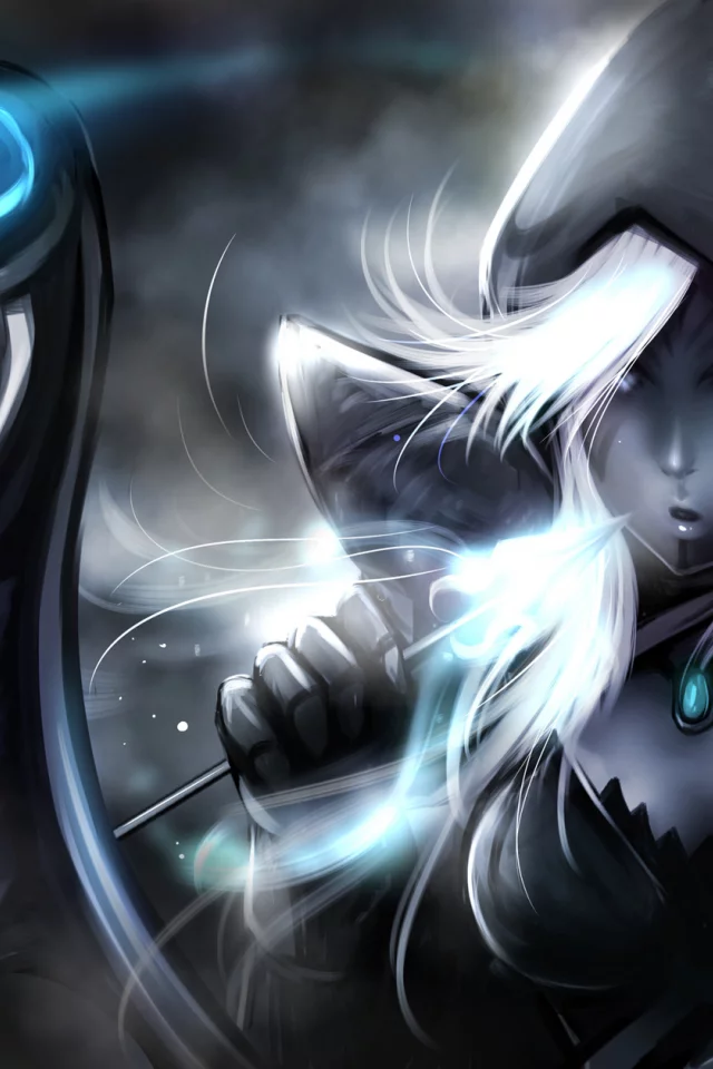 эльфийка, арт, стрела, лук, drow ranger, капюшон, девушка, dota 2
