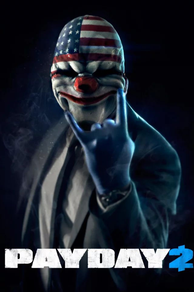 payday 2, маска, ограбление, черный фон