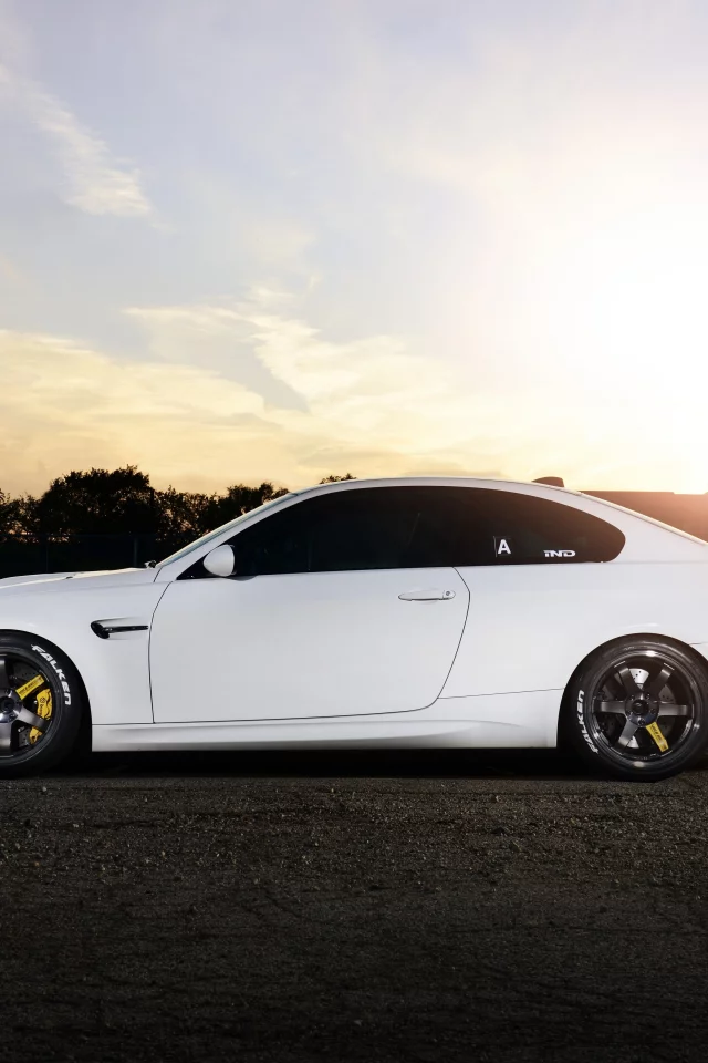 e92, m3, volk, бмв, bmw, white, волк, белый, профиль, wheels, диски