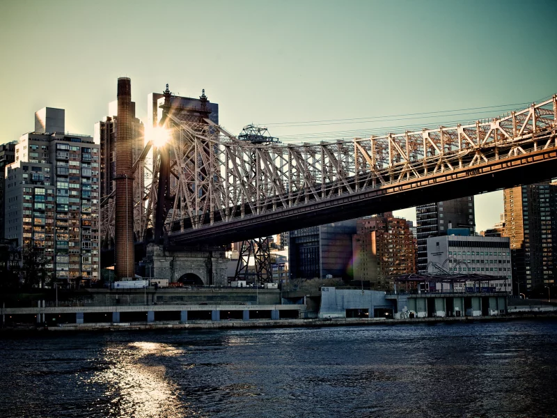 мегаполис, usа, new york, город, мост, queensboro bridge, утро, nyc